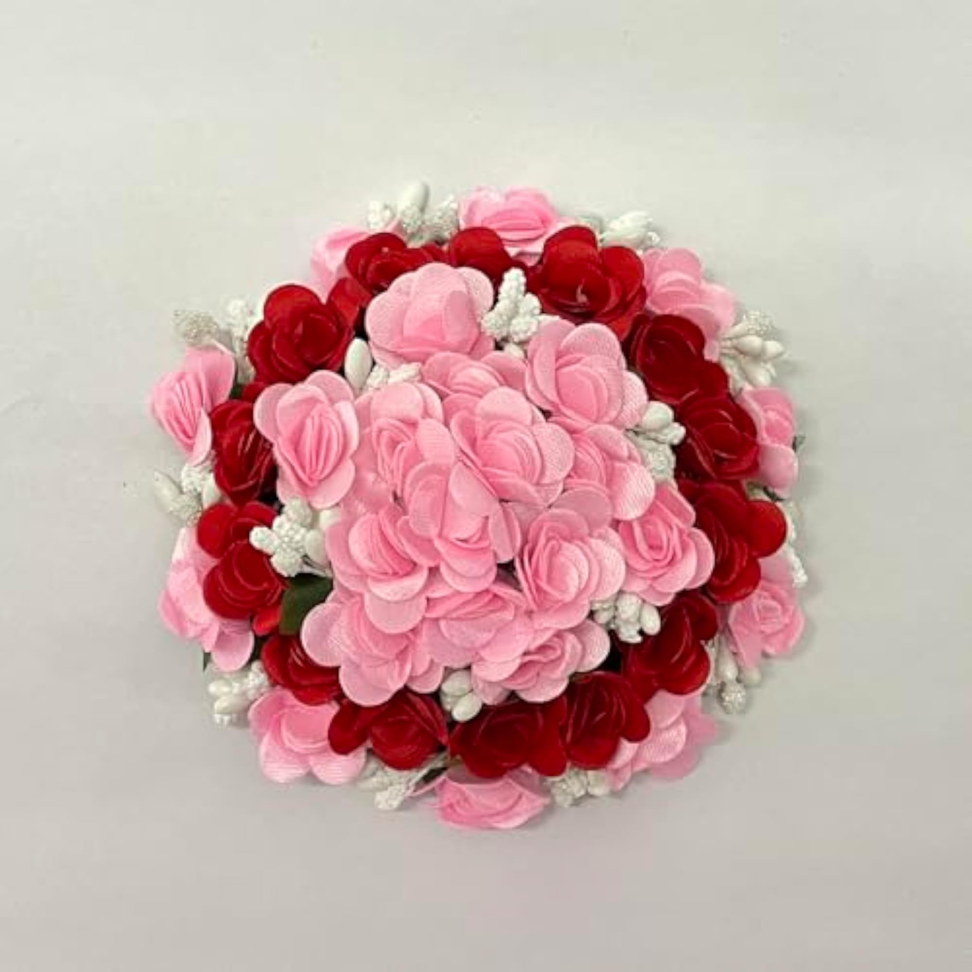 Bridal Bun Juda Gajra Maker Flower Gajra, Pink & Red